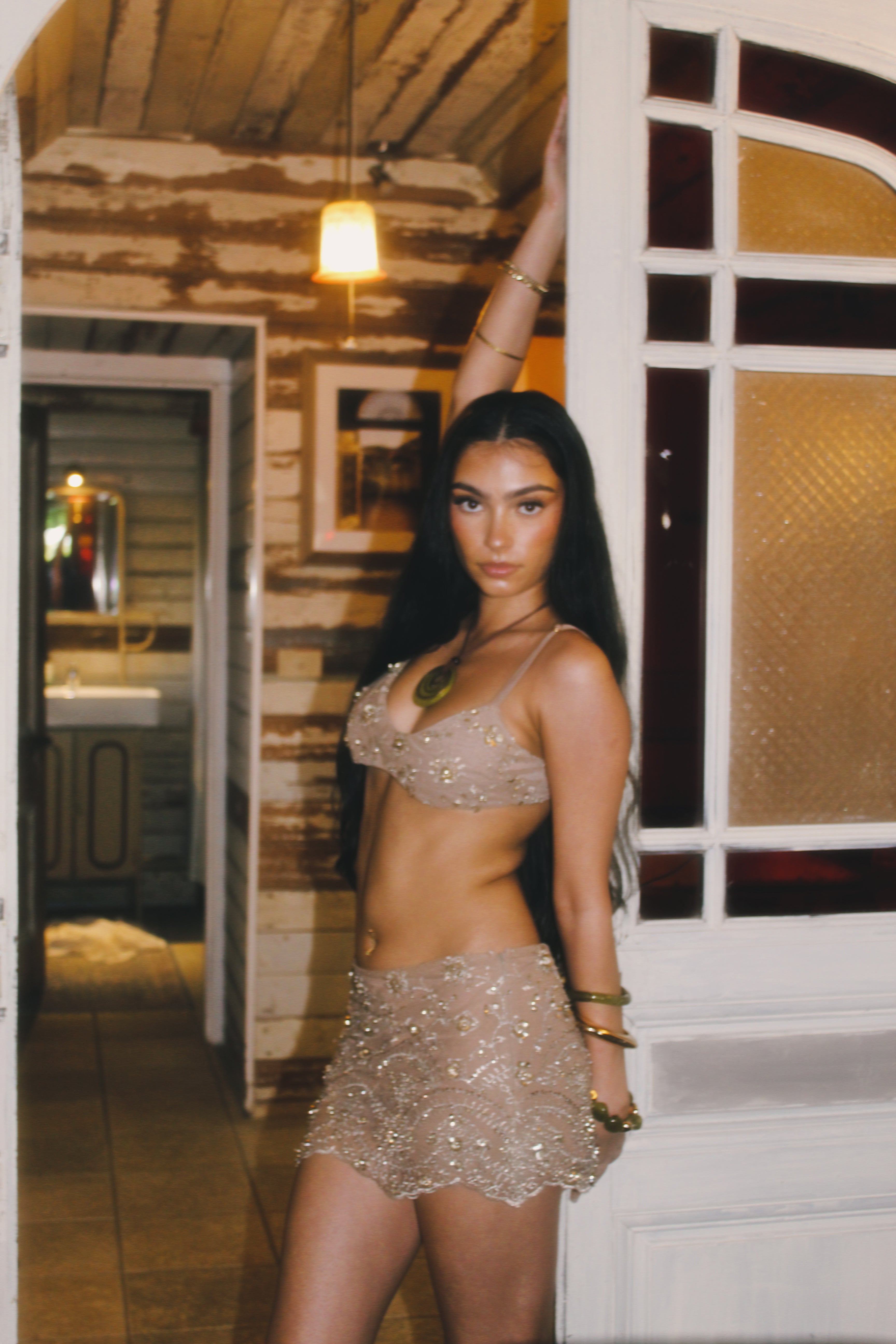 Golden Hour Hand Beaded Bralette Top