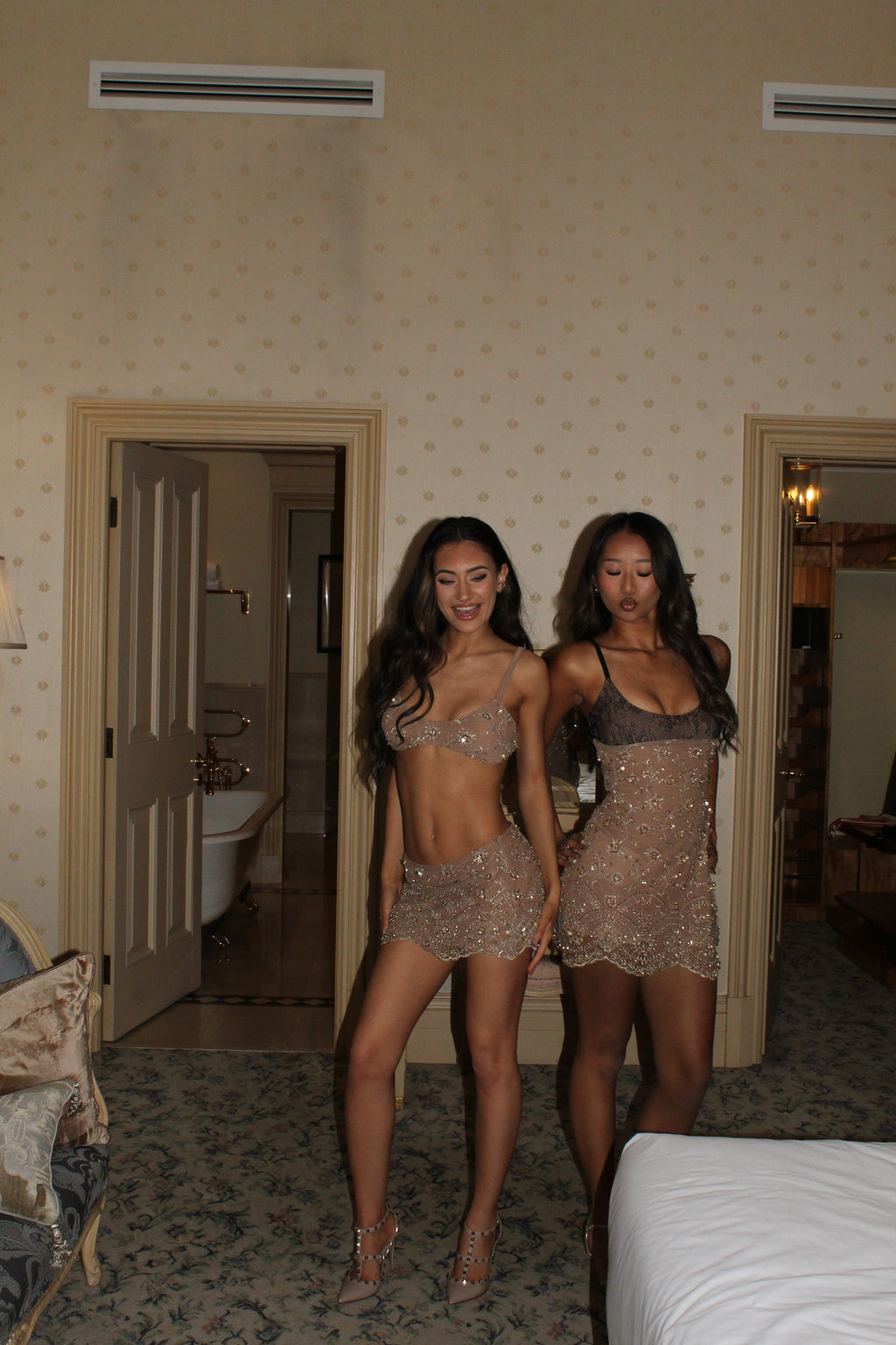Golden Hour Hand Beaded Mini Dress